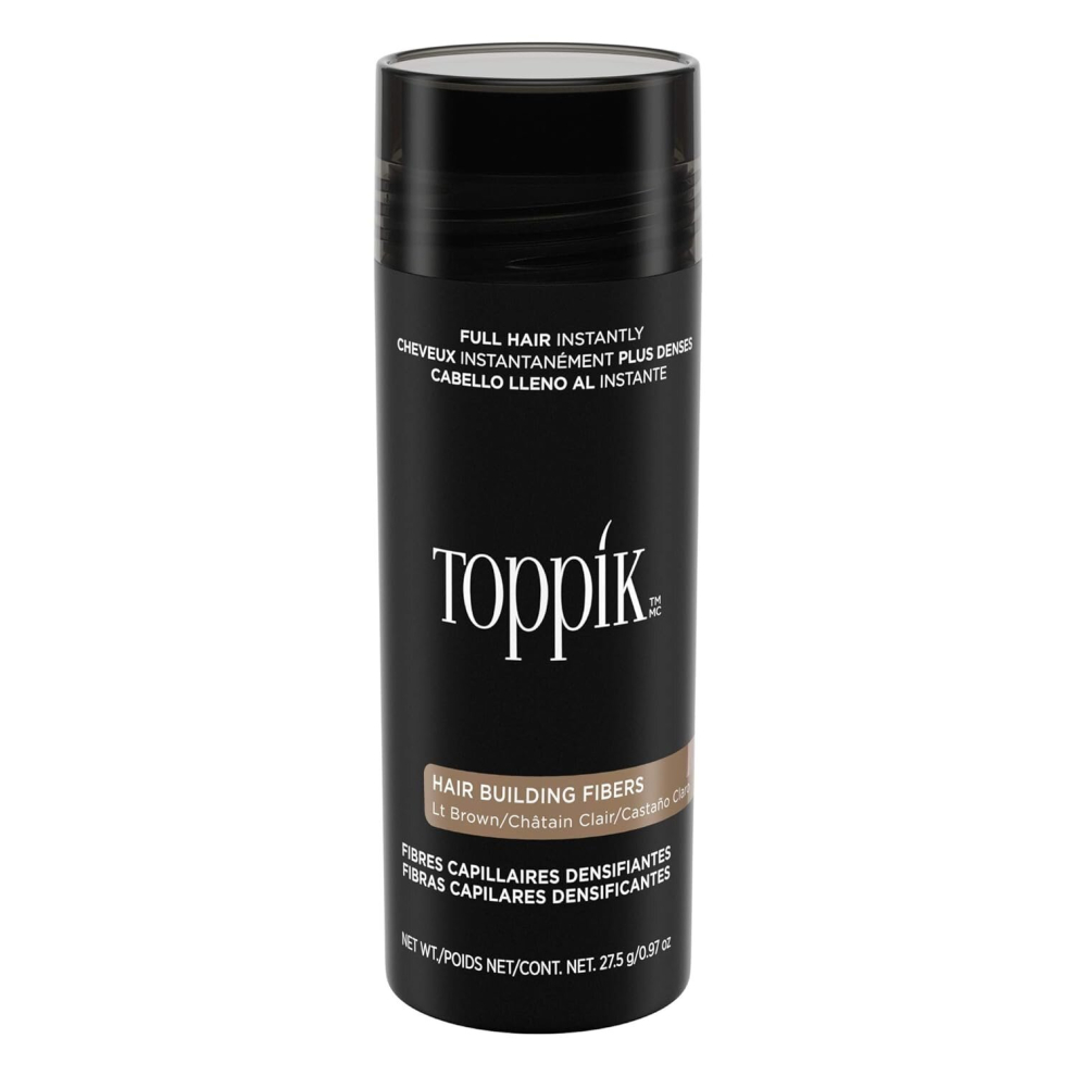 Toppik Hair Building Fibers, Light Brown, 27.5g Thinning Hair Instantly Thicker, Fuller Looking Hair