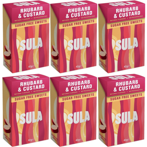 6 x Sula Rhubarb and Custard Sweets 42 g