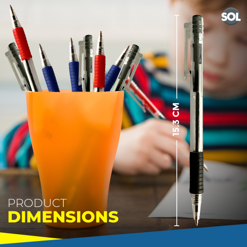 SOL (32 pens) 16-32 Blue Red Black Retractable Ballpoint Pens 2