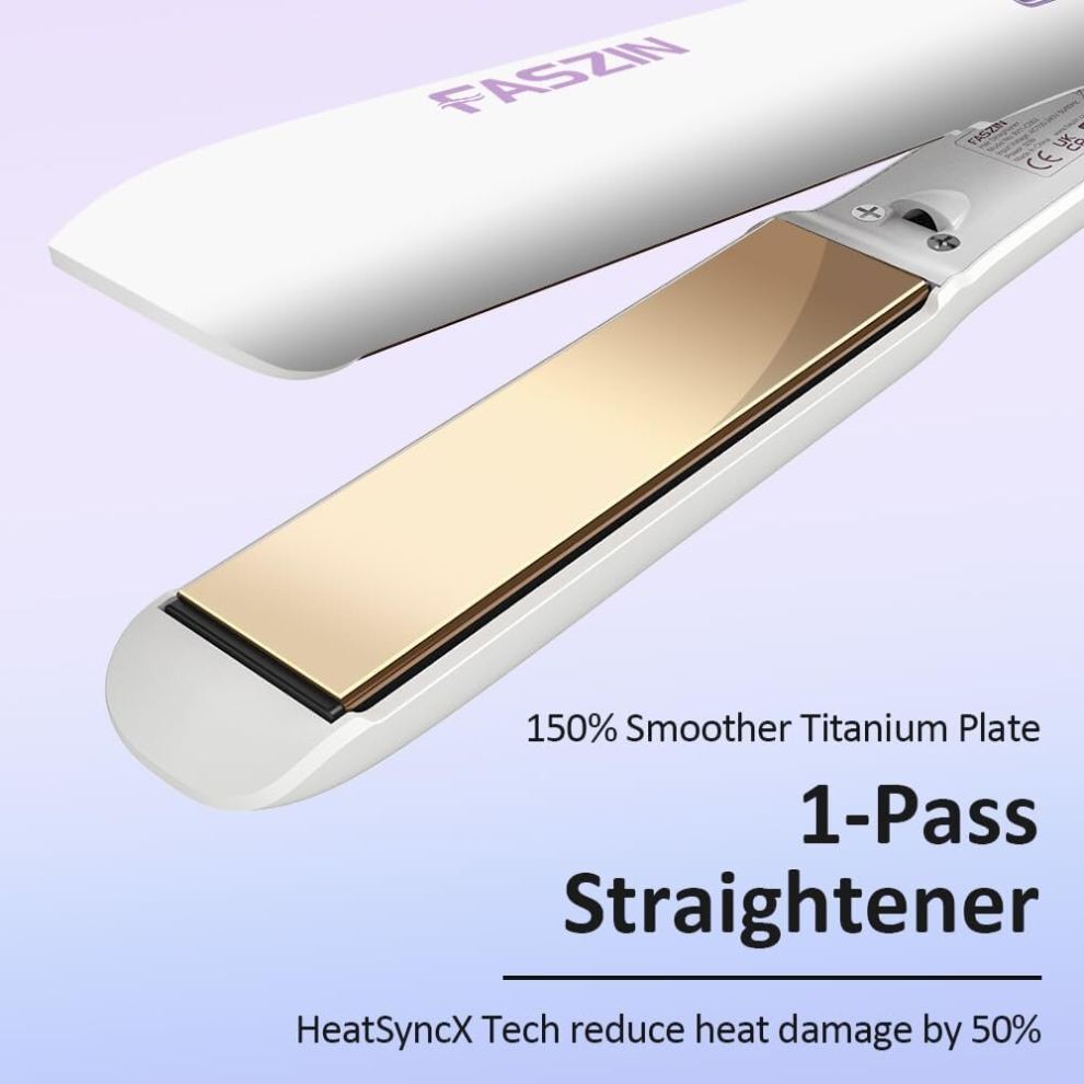 Faszin Hair Straighteners, Ionic Titanium Plate for Smooth Shiny Results
