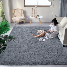 (120cm x 170cm (4ft x 5ft 8")) Grey Rugs Extra Large Fluffy Shaggy Rug Runner Mat