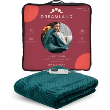 Dreamland Deluxe Velvet Warming Emerald Green Quilted Throw 160x120cm