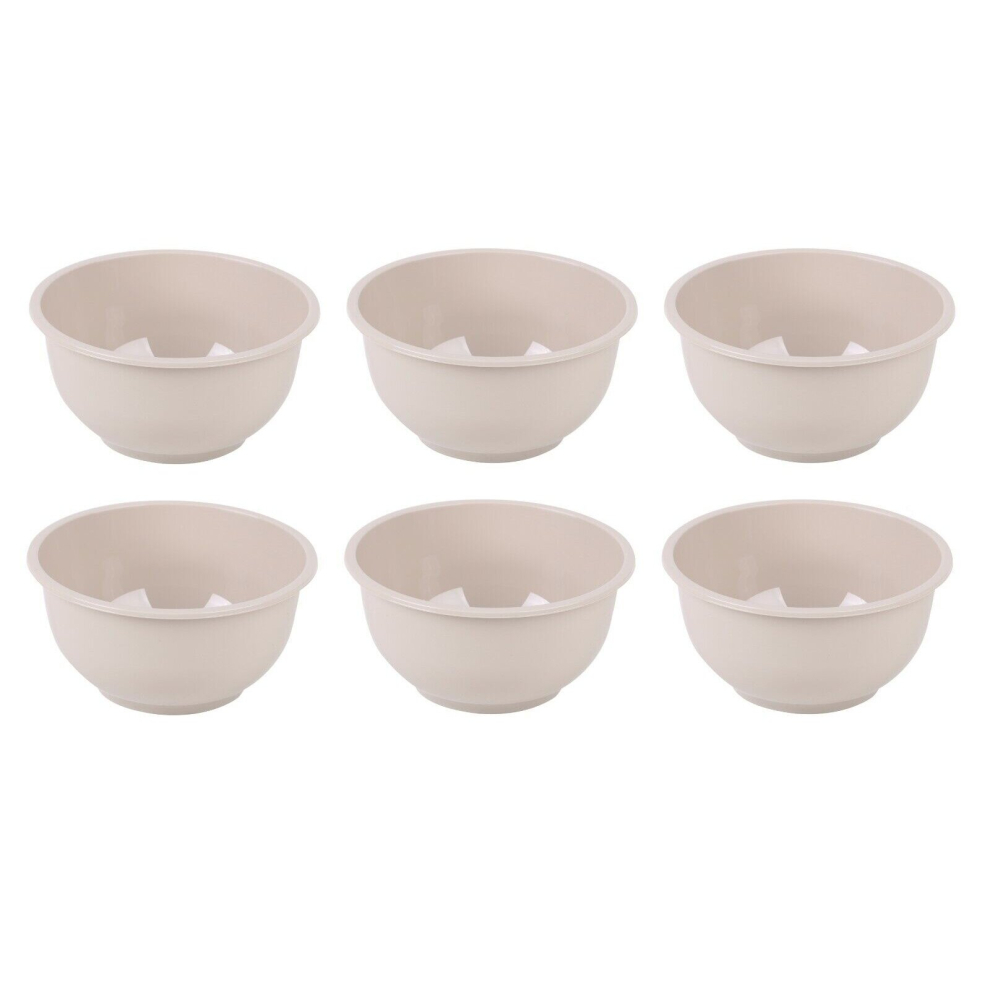 (Taupe) Set of 6 Plastic Cereal Bowls Soup Bowls Home