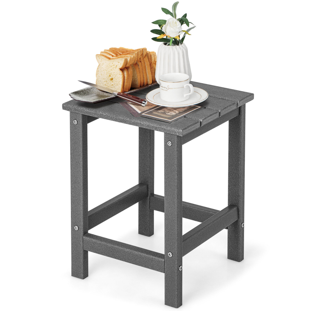 Side Table Solid Indoor Outdoor Garden Patio HDPE Adirondack Square End Table