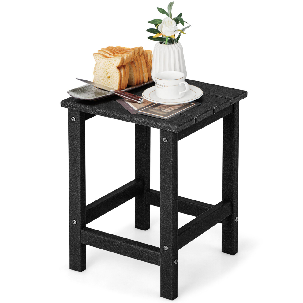 Side Table Solid Indoor Outdoor Garden Patio HDPE Adirondack Square End Table