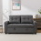 MORE4HOMES (Grey) HUDSON 2-SEATER SOFA BED LINEN FABRIC WITH CUP HOLDERS 7