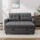 MORE4HOMES (Grey) HUDSON 2-SEATER SOFA BED LINEN FABRIC WITH CUP HOLDERS 8