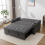 MORE4HOMES (Grey) HUDSON 2-SEATER SOFA BED LINEN FABRIC WITH CUP HOLDERS 10