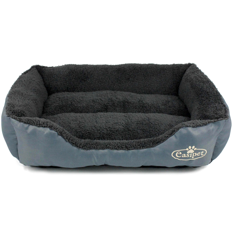 Dog Bed in Grey Faux Fur fleece Medium Easipet 67261