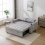 MORE4HOMES (Light Grey) HUDSON 2-SEATER SOFA BED LINEN FABRIC WITH CUP HOLDERS 12
