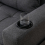 MORE4HOMES HUDSON 1-SEATER SOFA BED LINEN FABRIC WITH CUP HOLDERS GREY 7