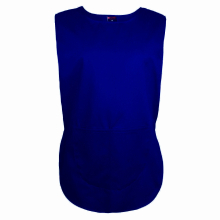 (Navy Blue, 4XL) Ladies Workwear Front Pocket Tabard Cleaning Bar Apron Kitchen Colour Uniform