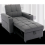 MORE4HOMES HUDSON 1-SEATER SOFA BED LINEN FABRIC WITH CUP HOLDERS GREY 3