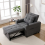 MORE4HOMES HUDSON 1-SEATER SOFA BED LINEN FABRIC WITH CUP HOLDERS GREY 10