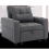 MORE4HOMES HUDSON 1-SEATER SOFA BED LINEN FABRIC WITH CUP HOLDERS GREY 2
