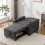 MORE4HOMES HUDSON 1-SEATER SOFA BED LINEN FABRIC WITH CUP HOLDERS GREY 11