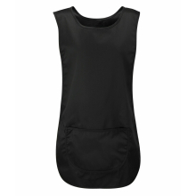 (Black, Small) Ladies Workwear Front Pocket Tabard Cleaning Bar Apron Kitchen Colour Uniform
