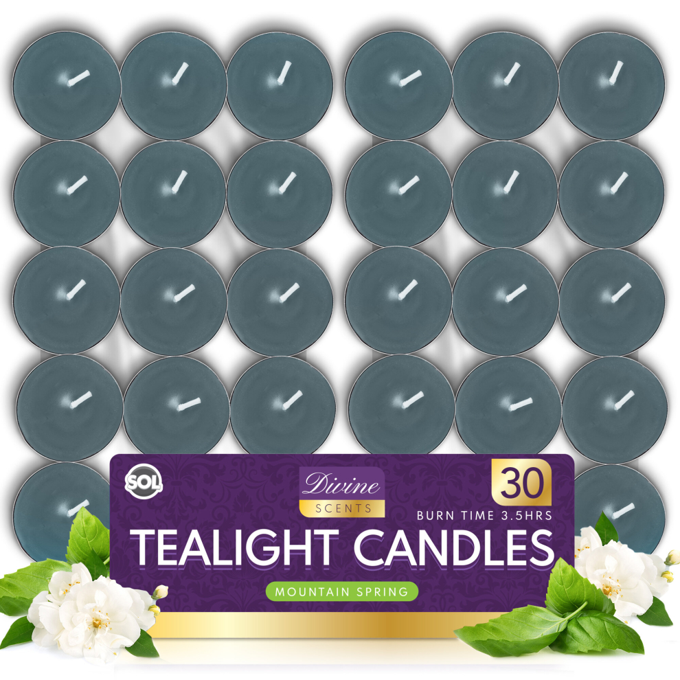 (Spring Mountain) 30pk Scented Tea Lights Candles | Various Perfumes