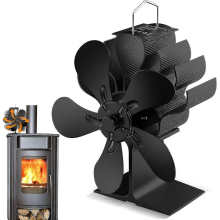(Black Only Fan Blades) Log Burner Heat Powered Fan Fireplace Fan Wood Burning Stove Wood Stove Fan