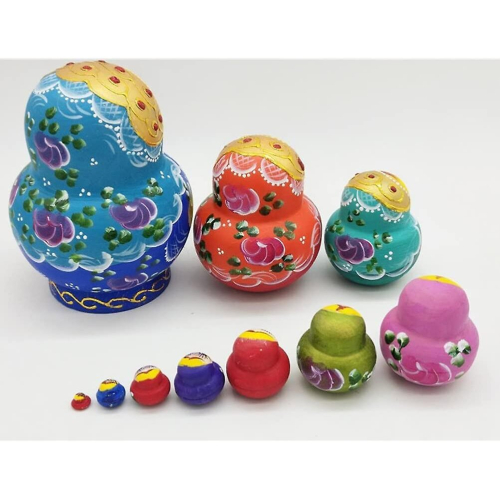 Russian Nesting Dolls, 10-piece Matryoshka Colourful Stacking Toy Doll 2