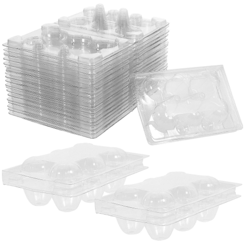 50pcs 6 Grids Quail Egg Tray Plastic Transparent Egg Dispenser Holder Egg Container Packaging Box Quail Egg Protection Case 2