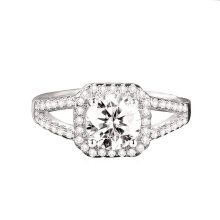 925 Sterling Silver Princess Solitaire Cushion Cut Ring Square