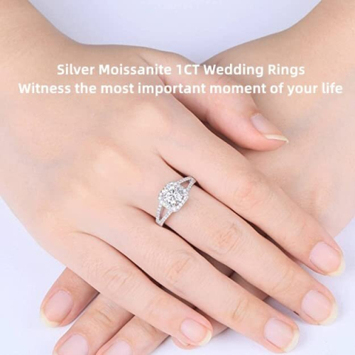 925 Sterling Silver Princess Solitaire Cushion Cut Ring Square 1