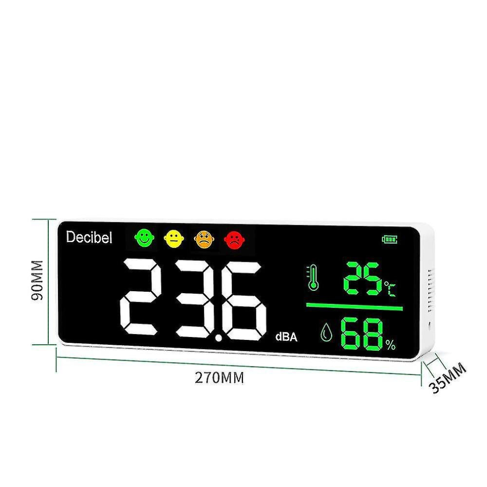 Dm1306d Digital Decibel Sound Level Meter Smart Wall Mounted Neighbors Noise Detector 30130db Temperature And Humidity Monitor_