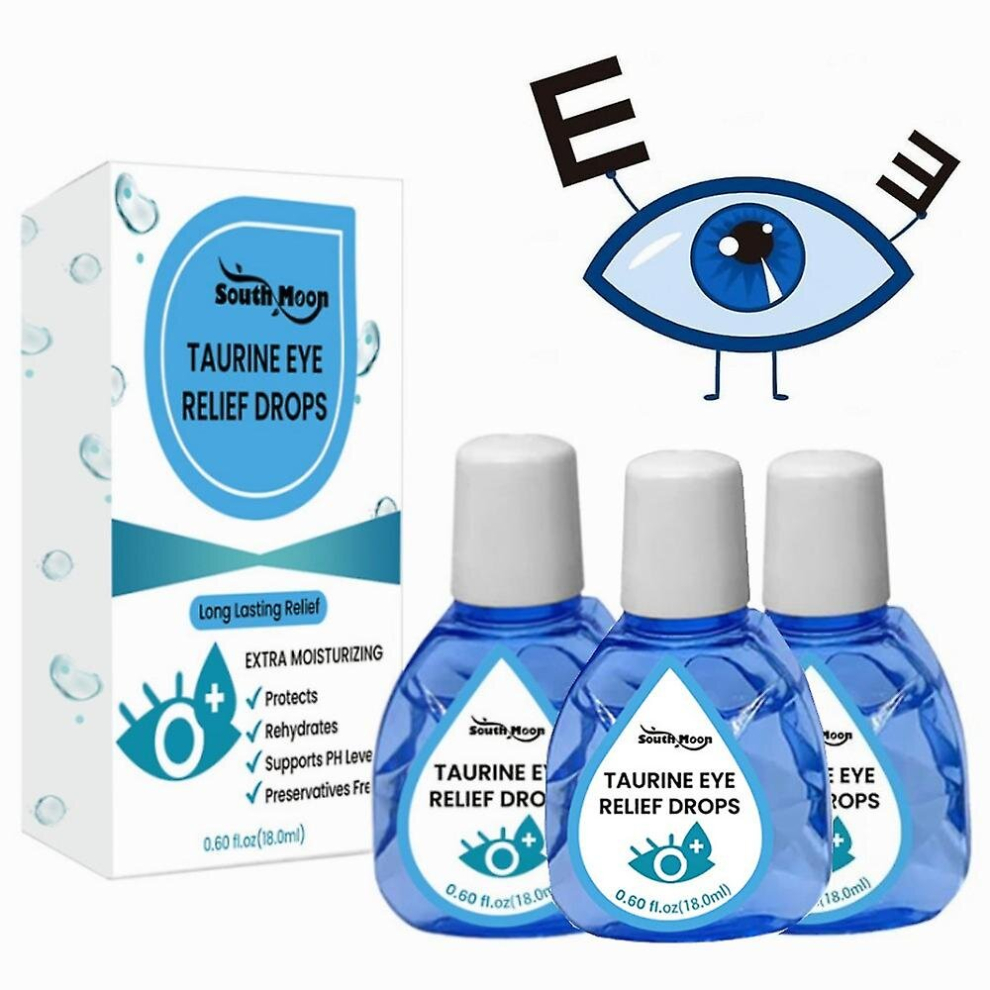 3x 18ml Taurine Eye Relief Drops,eye Care Fluid, Soothing Eye Drops, Relieve Eye Fatigue Vision Within
