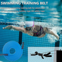 4m Adjustable Pool Swim Band - Latex Resistance Trainer for Kids & Adults (Includes Belt, 4m Cord & Mesh Bag)