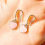 (Pink) Art Deco Style Mini Heart Tag Enamel Drop Earrings 4