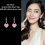 (Blue) Art Deco Style Mini Heart Tag Enamel Drop Earrings 4