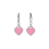 (Pink) Art Deco Style Mini Heart Tag Enamel Drop Earrings 7