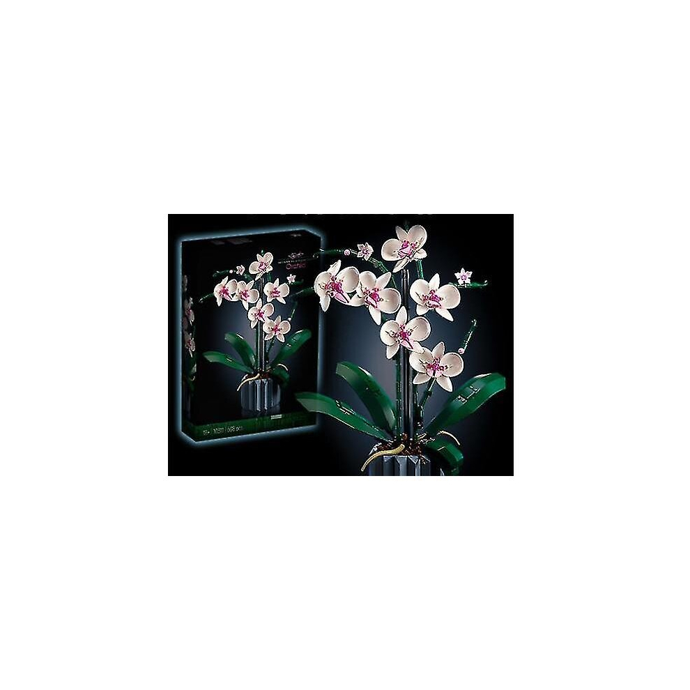 Icons Orchid 10311 Artificial Plant Building Set With Flowers, Home Dcor Gift For Adults, Botanical Collection