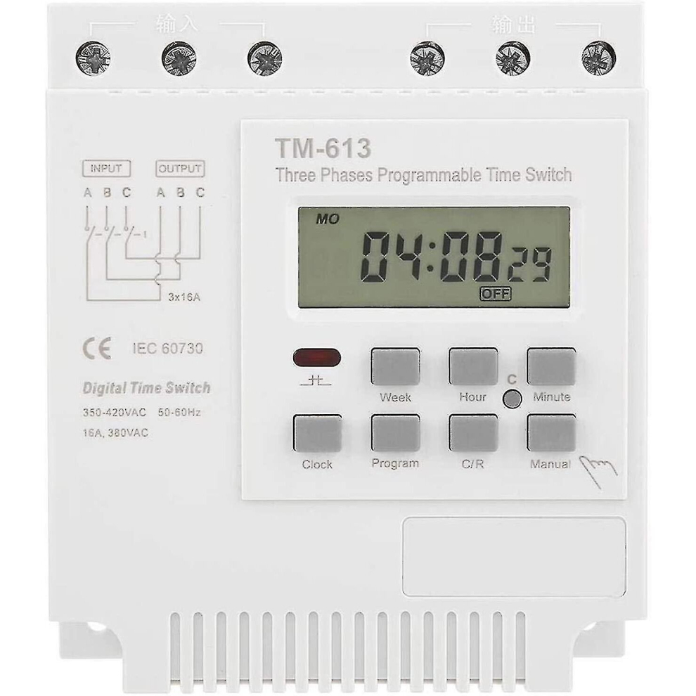 Programmable Relay,Tm-163 50-60Hz Mini Off Digital Weekly Programmable Timer Switch,3 Phases Pond Oxygenation 6956162921735