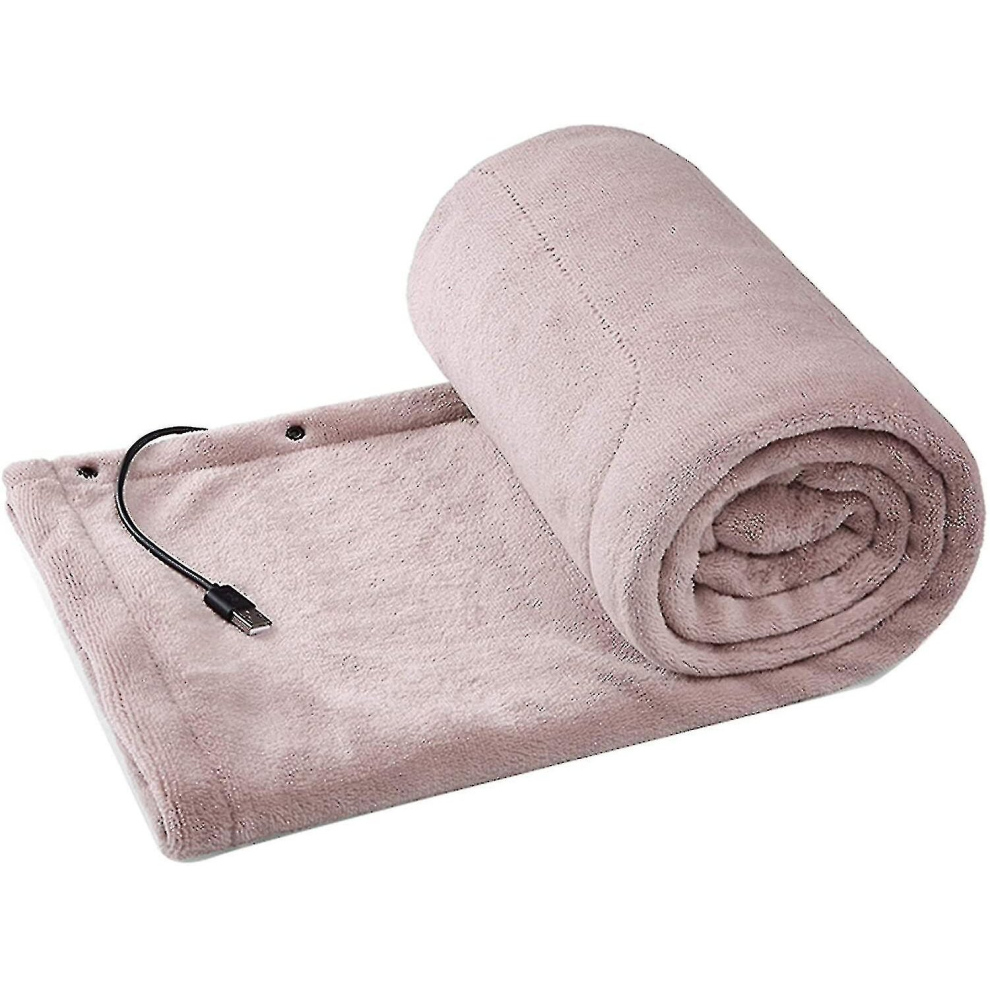 Usb Electric Heating Pad Heated Throw Blanket Shawl Full Body Flannel Fast-heating For Outdoors Stadium Home Office, Machine Washable