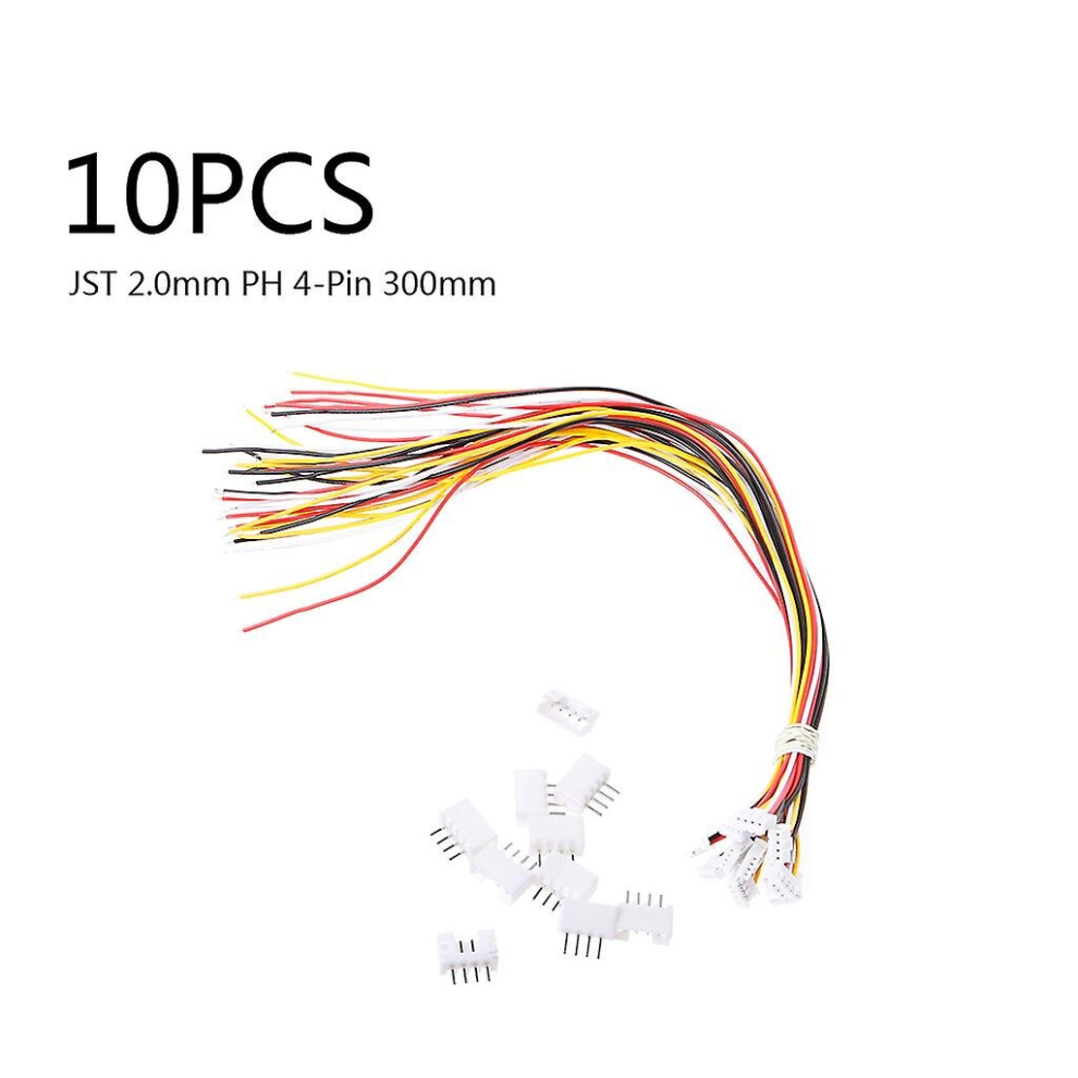 10 Sets Mini Micro Jst 2.0 Ph 4-Pin Connector Plug With Wires Cables 300Mm 6956162928758