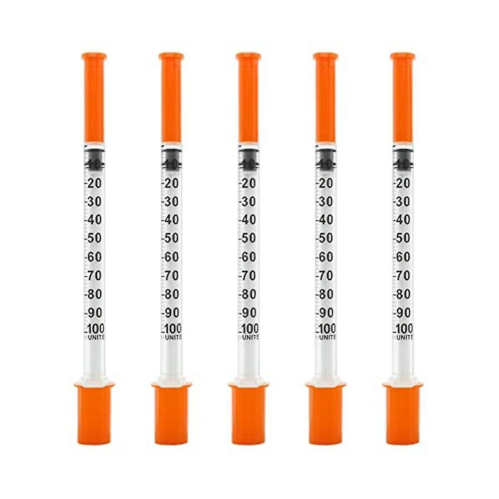 30g 1ml/cc 1/2-inch Insulin Syringe with Needle (13mm) - Pack of 100, Individually Sealed