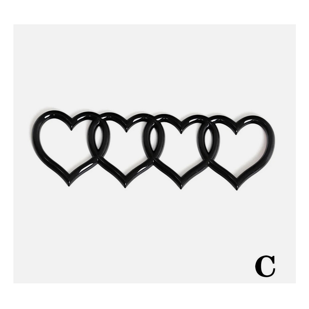 Gloss Love Heart Rear Trunk Lid Badge Emblem Ring For Audi A3 A4 A6 A8 Q3 Black 8381923440534