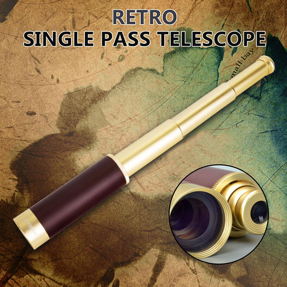 25X30 Vintage Pirate Telescope Water Proof Handheld Telescopic Monocular Optics Telescope Adjustably Zoomable Spyglass Monocular 6956162953682