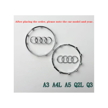 (NEW Small Round) Audi Chrome steering wheel trim badge frame cover