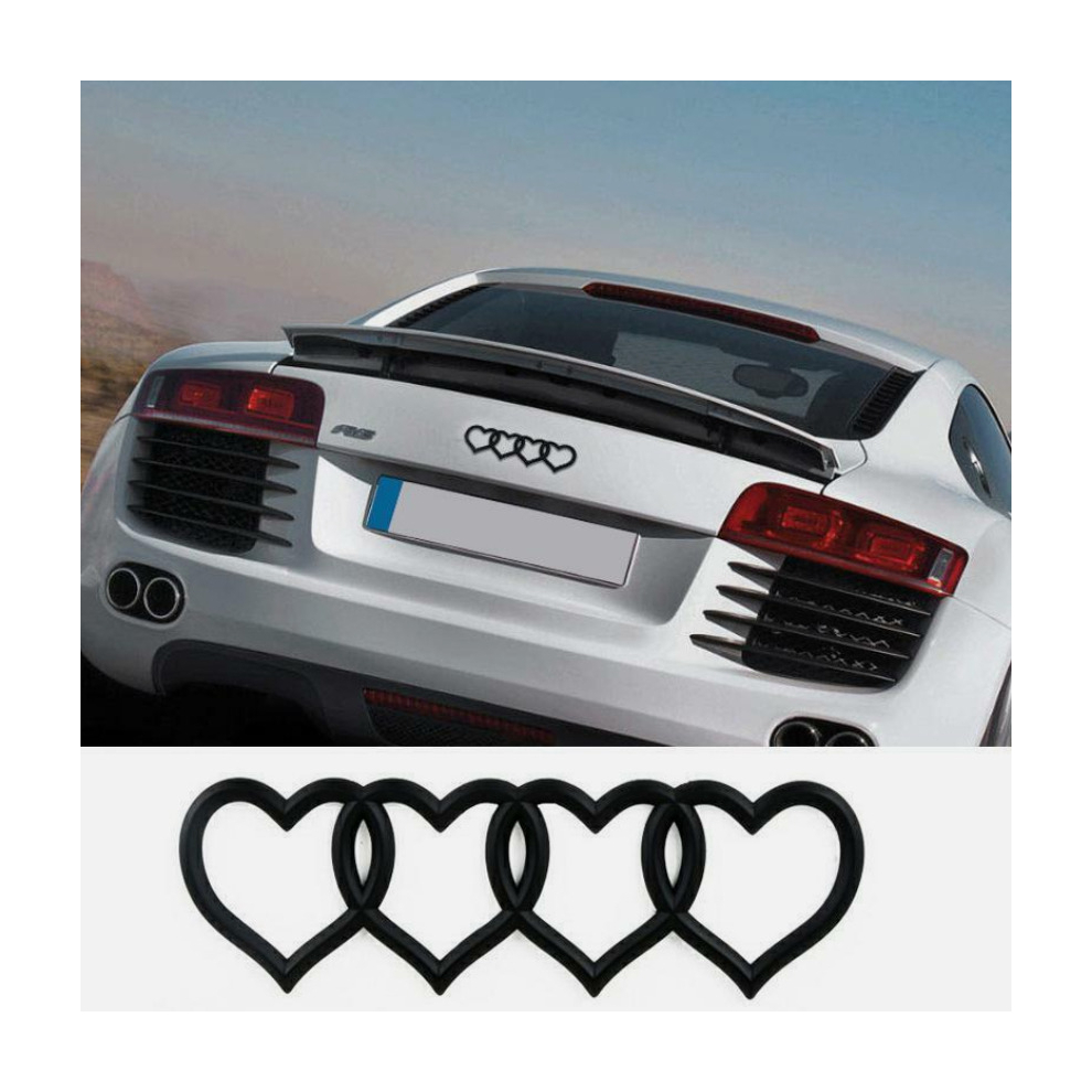 Matt Love Heart Rear Trunk Lid Badge Emblem Ring For Audi A3 A4 A6 A8 Q3 Black 8381923440541