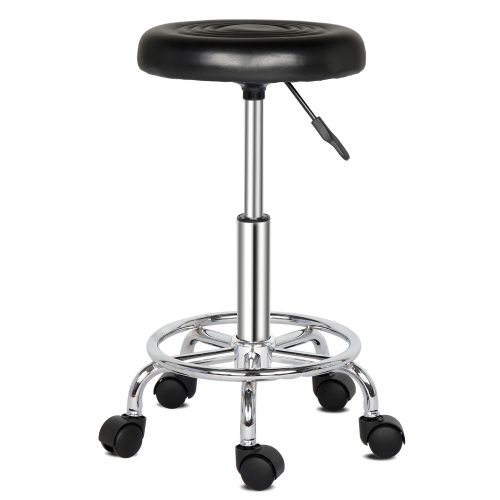On Wheel Swivel Stool Adjustable Height Chair Office Round PC Desk Stool 1