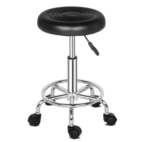 On Wheel Swivel Stool Adjustable Height Chair Office Round PC Desk Stool
