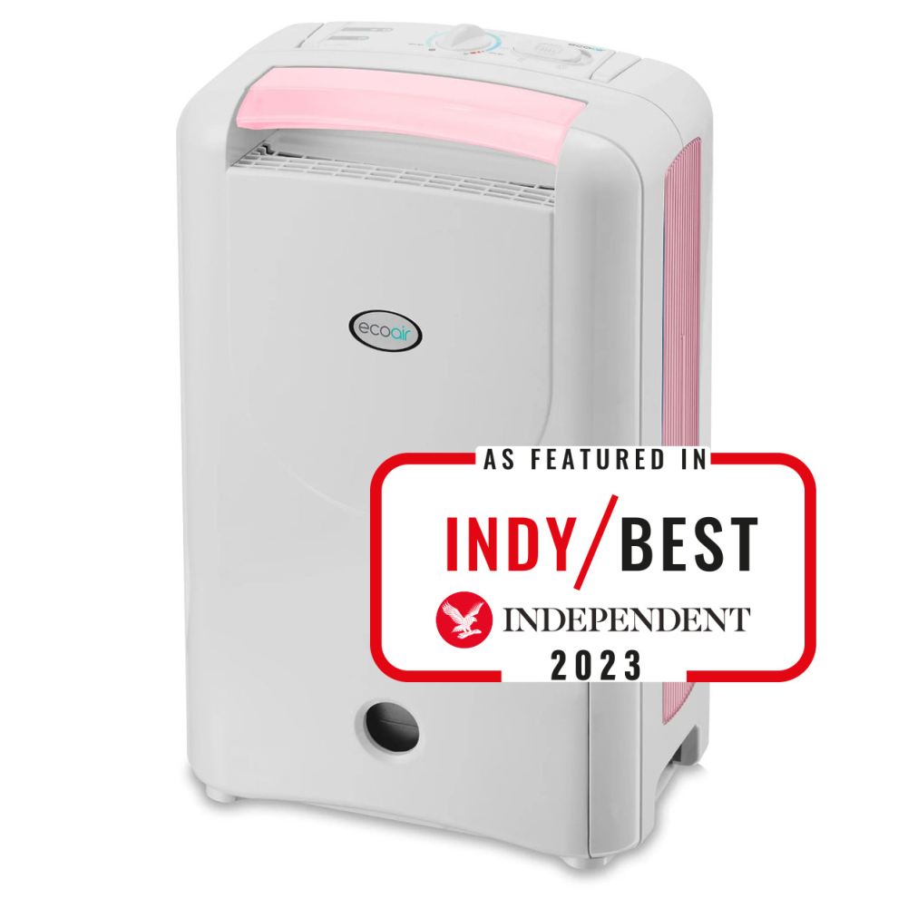 EcoAir DD1S MK3 Desiccant Dehumidifier Pink 7.5L Antibacterial Filter