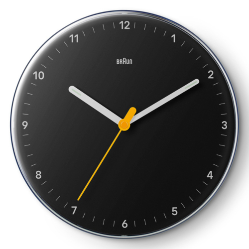 Braun Braun Classic Analogue Wall Clock with Silent Sweep Movement - Black