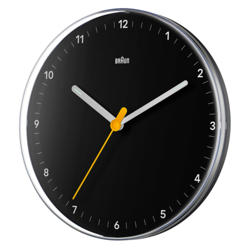 Braun Braun Classic Analogue Wall Clock with Silent Sweep Movement - Black 2
