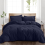 (KING, BLUE) Soft Luxury Plain Duvet Covers Bedding Sets UK 1