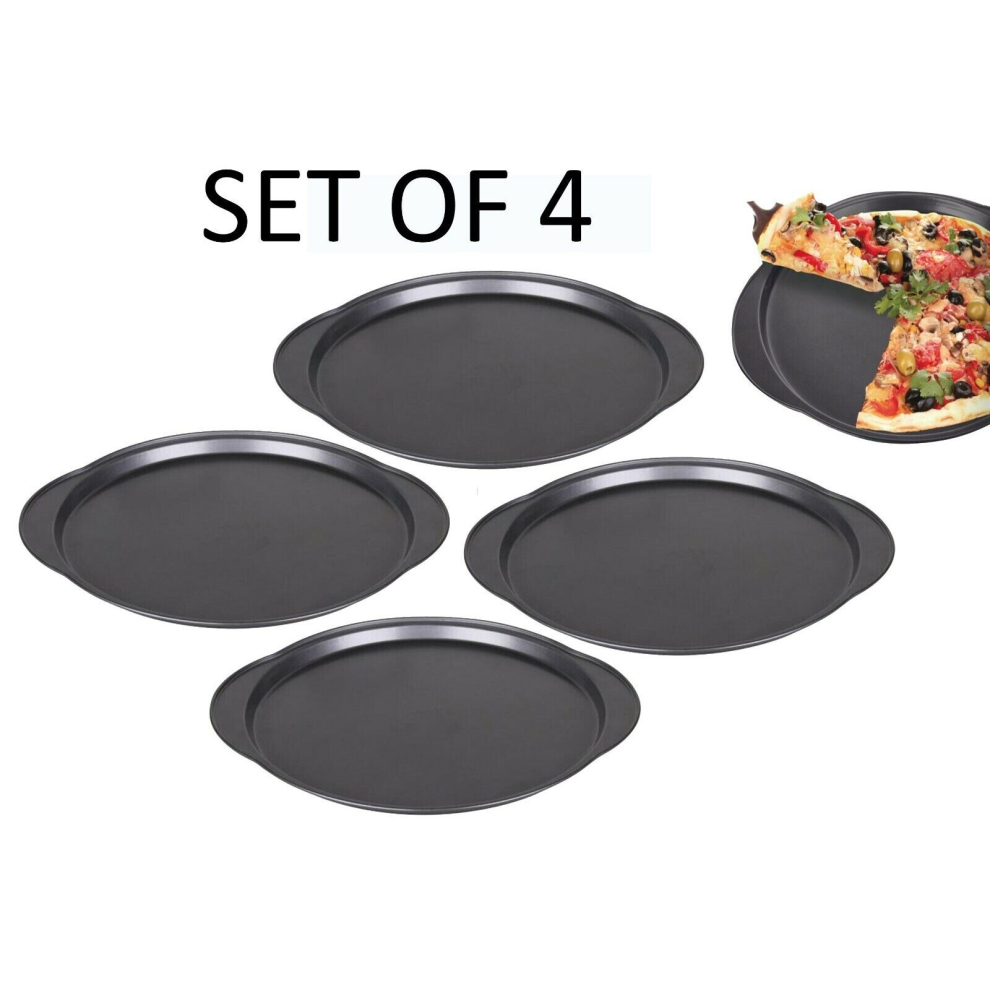 (Pizza Tray Pan Carbon Steel Non-Stick Pizza Baking Round Oven Large 12inch / 31cm) Pizza Tray Pan Carbon Steel Non-Stick Pizza 