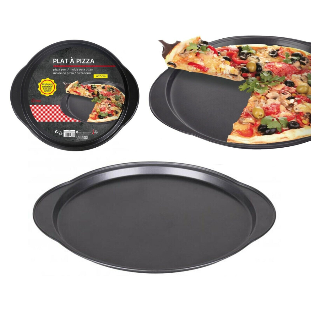 (Pizza Tray Pan Carbon Steel Non-Stick Pizza Baking Round Oven Large 12inch / 31cm) Pizza Tray Pan Carbon Steel Non-Stick Pizza